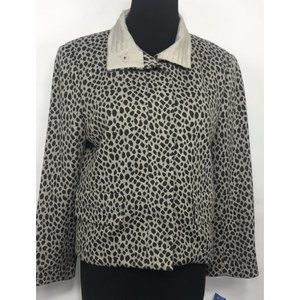 ECCOCI Womens Cheetah‎ Leopard Animal Print Jacket Size 8 New